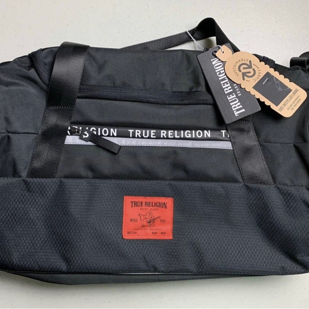 TRUE RELIGION Tulo Duffle Gym Book Everyday Bag | Black Red New NWT MSRP $99
